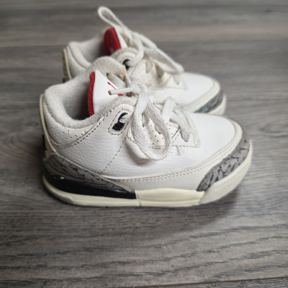 Nike Air Jordan 3 III Toddler TD Sz 6c Retro White Reimagined Cement DM0968-100